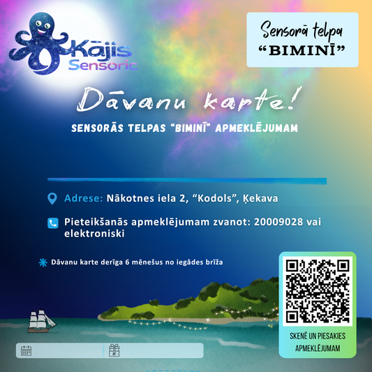 🎁 Dāvanu karte – Sensorās telpas "Biminī" apmeklējumam